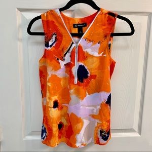 INC International Concepts Zipper Floral Tank Top